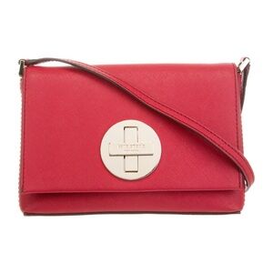 kate spade Red Saffiano Leather Crossbody with Gold Turn-Lock